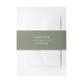 Sage Green Simple Elegant Wedding Names Einladungsbanderole (Vorderseite Beispiel)