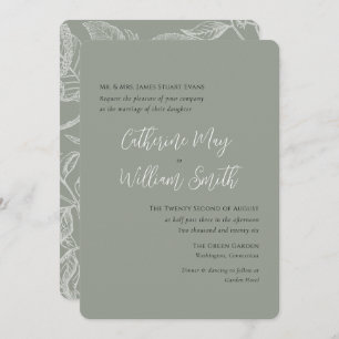 Sage Green Simple Elegante Calligraphy Formal Einladung