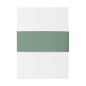 Sage Green Simple Elegante Moderne Hochzeit Einladungsbanderole (Rückseitenbeispiel)