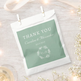 Sage Green Simple Elegante Moderne Script Hochzeit Geschenktütchen