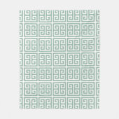 Sage Green Simple Geometric griechischer Schlüssel Fleecedecke (Vorderseite)