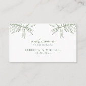 Sage Green Simple Hand Drawing Botanical Flat Platzkarte (Vorderseite)