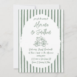 Sage Green Simple Hand Drawn Wedding Einladung