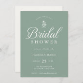 Sage Green Simple Minimal Bridal Shower Invitation Einladung (Vorne/Hinten)