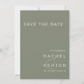 Sage Green Simple Minimalistisch Wedding Foto Save The Date (Vorderseite)