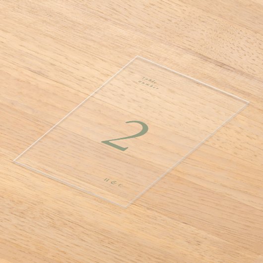 Sage Green Simple Modern Acrylic Arch Tischnummer (Ablage )