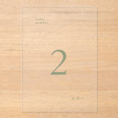 Sage Green Simple Modern Acrylic Arch Tischnummer (Vorderseite)