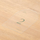 Sage Green Simple Modern Acrylic Arch Tischnummer (Ablage )