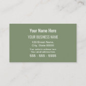 Sage Green Simple Modern Add Your Logo Visitenkarte (Rückseite)