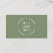 Sage Green Simple Modern Add Your Logo Visitenkarte (Vorderseite)