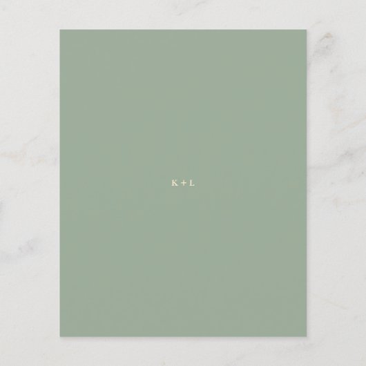 Sage Green Simple Modern Budget Wedding Invitation Flyer (Hinten)