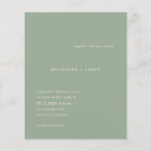 Sage Green Simple Modern Budget Wedding Invitation Flyer (Vorne)