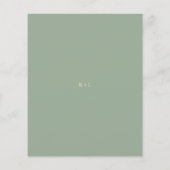 Sage Green Simple Modern Budget Wedding Menu Flyer (Hinten)