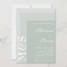 Sage Green Simple Modern Chic Script Hochzeit