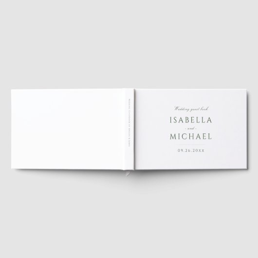 Sage Green Simple Modern Classy Luxury Wedding Gästebuch (Voll)