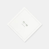 Sage Green Simple Modern Classy Wedding Monogram Serviette (Ecke)