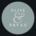 Sage Green Simple Modern Elegante Hochzeit Runder Aufkleber<br><div class="desc">Sage Green Simple Moderne Elegant Wedding Classic Round Sticker Matching Kollektion in Niche und Nest Shop.</div>