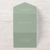 Sage Green Simple Modern Wedding All-in-One-Einladung (Außenseite)