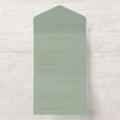 Sage Green Simple Modern Wedding All-in-One-Einladung (Innenseite)