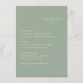 Sage Green Simple Modern Wedding Begleitkarte (Vorderseite)