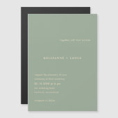 Sage Green Simple Modern Wedding Magneteinladung (Vorne/Hinten)