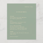 Sage Green Simple Modern Wedding Menu (Vorderseite)