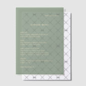 Sage Green Simple Modern Wedding Menu Pergament Einladungen (Versetzt (Einladung))