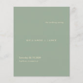 Sage Green Simple Modern Wedding Program (Vorderseite)