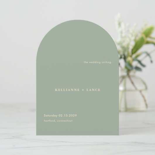 Sage Green Simple Modern Wedding Program Einladung (Stehend Vorderseite)