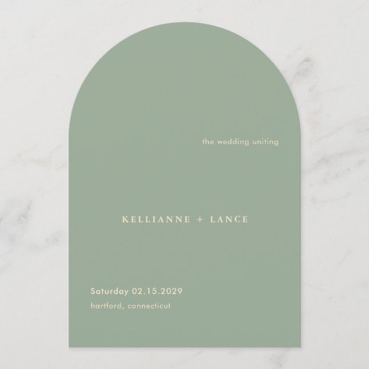 Sage Green Simple Modern Wedding Program Einladung (Vorderseite)