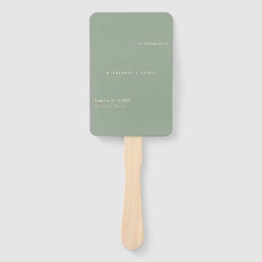 Sage Green Simple Modern Wedding Program Fächer (Vorderseite)