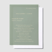 Sage Green Simple Modern Wedding Program Pergament Einladungen (Versetzt)