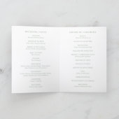 Sage Green Simple Modern Wedding Programm (Innenseite)