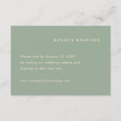 Sage Green Simple Modern Wedding RSVP Karte (Vorderseite)