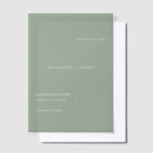Sage Green Simple Modern Wedding Save the Date Pergament Einladungen (Versetzt)