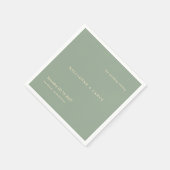Sage Green Simple Modern Wedding Serviette (Ecke)