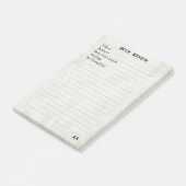 Sage Green Simple Monogram Book Review Post-it Klebezettel (angewinkelt)