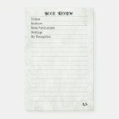 Sage Green Simple Monogram Book Review Post-it Klebezettel (Vorderseite)