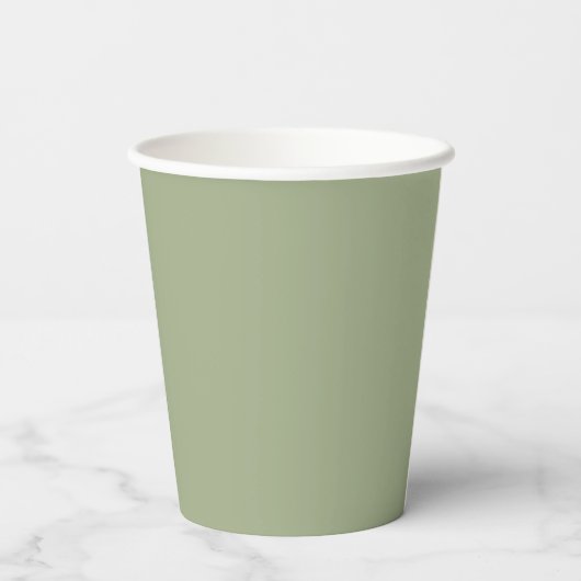 Sage Green Simple Pappbecher (Rückseite)