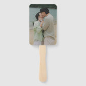 Sage Green Simple Photo Modern Wedding Fächer (Rückseite)