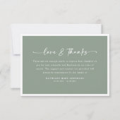 Sage Green Simple Script Funeral Dankeskarte (Vorderseite)