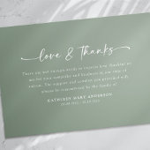Sage Green Simple Script Funeral Dankeskarte