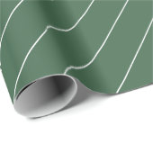Sage Green Simple Stripes Minimalistisch Geburtsta Geschenkpapier (Rolleneckpunkt)