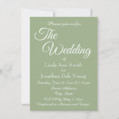 Sage Green Simple Style Wedding Einladung (Vorderseite)