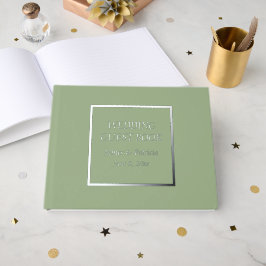 Sage Green Simple Stylism Wedding Gästebuch