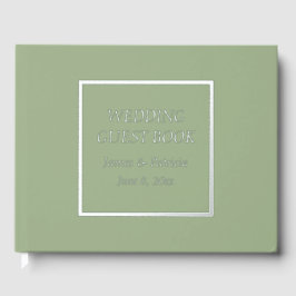 Sage Green Simple Stylism Wedding Gästebuch