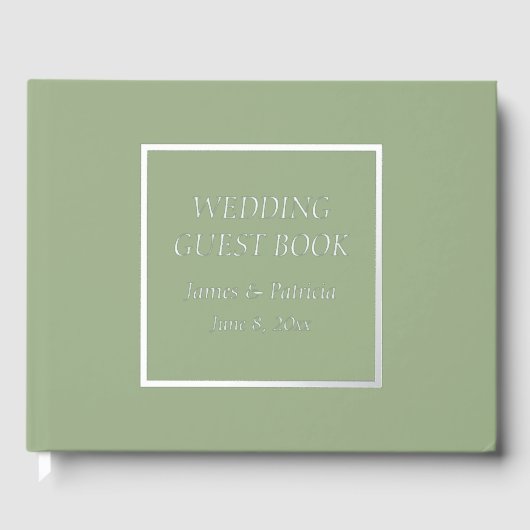 Sage Green Simple Stylism Wedding Gästebuch (Vorderseite)