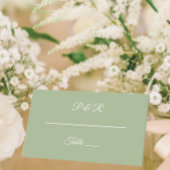 Sage Green Simple Stylized Script Wedding Platzkarte
