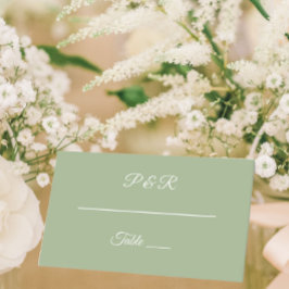 Sage Green Simple Stylized Script Wedding Platzkarte