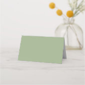 Sage Green Simple Stylized Script Wedding Platzkarte (Rückseite)